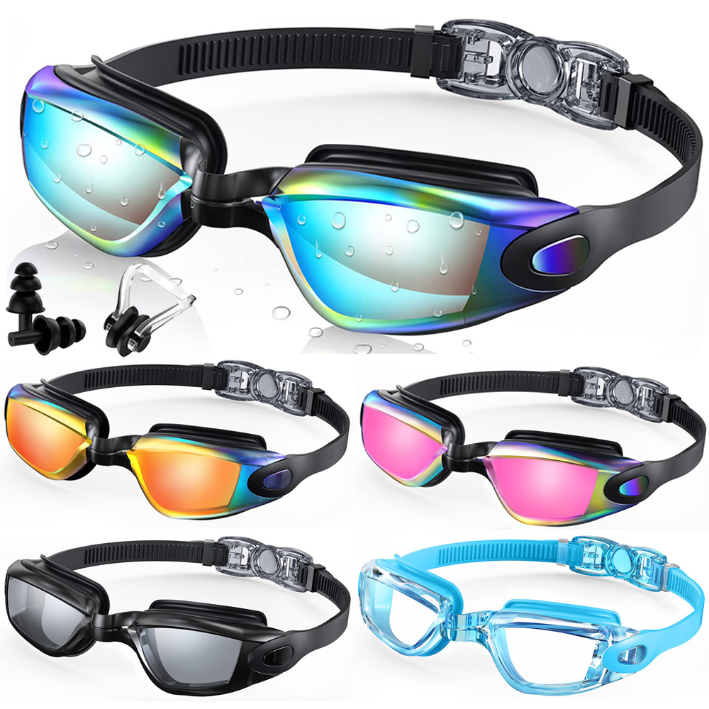 Swimming Goggles Anti Fog - Schwimmbrille, professionelle wasserdichte Schwimmbrille, Antibeschlag, 100