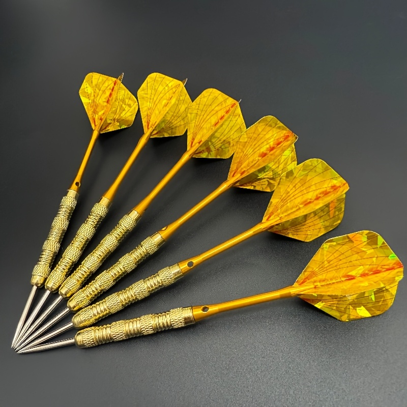 Spike Ball Game - Goldenes 6-teiliges Dartset aus Metallstahl mit